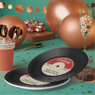 Personalised Vintage Music Theme Party Decor Paper Plate