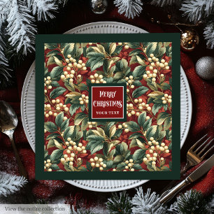 Personalised vintage napkins in trendy red tones