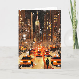 Personalised Vintage New York NYC Holiday card