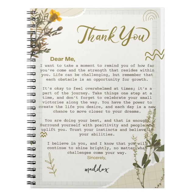 Personalised Vintage Notebook - Dear Me (Front)