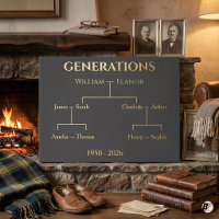 Personalised Vintage Oak Family Tree Heritage Wood