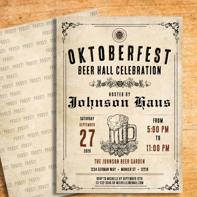 Personalised Vintage Oktoberfest Invitation (Creator Uploaded)