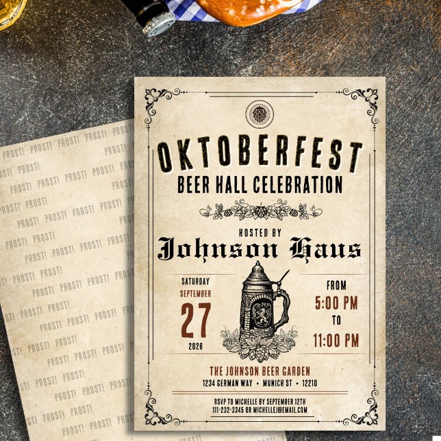 Personalised Vintage Oktoberfest Invitation (Creator Uploaded)