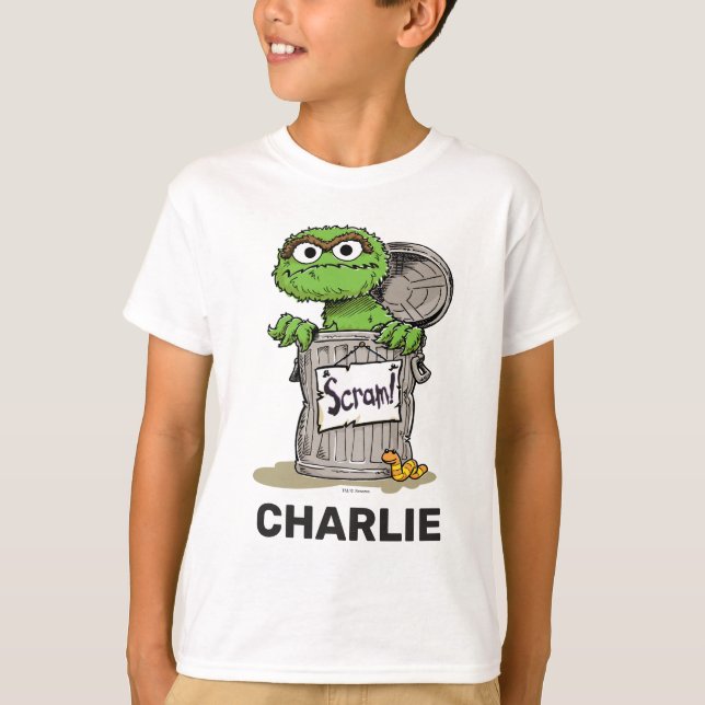 Personalised Vintage Oscar the Grouch Scram T-Shirt (Front)