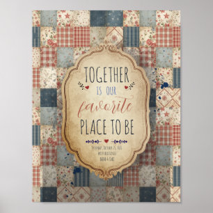 Personalised Vintage Patchwork Family Memory Poster