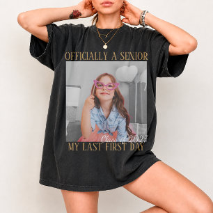 Personalised Vintage Photo And Year Senior Shirt