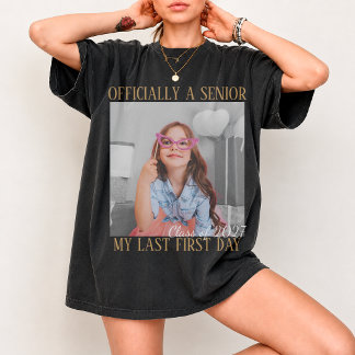 Personalised Vintage Photo And Year Senior Shirt