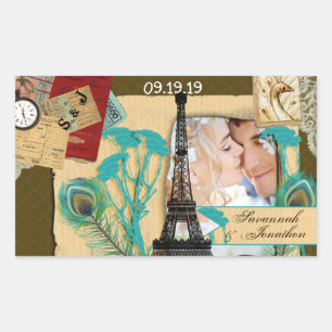 Personalised Vintage Photo Collage Rectangular Sticker