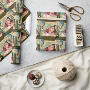 Personalised Vintage Photo Collage Wrapping Paper