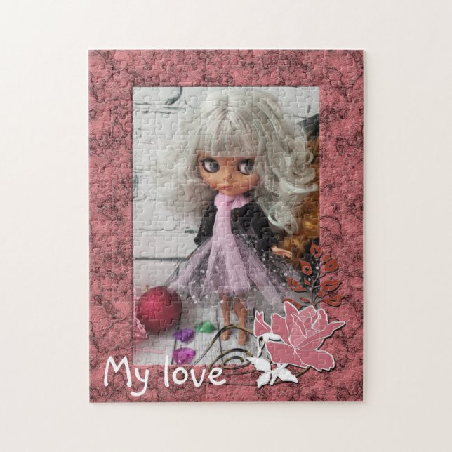 Personalised, vintage photo frame jigsaw puzzle (Vertical)