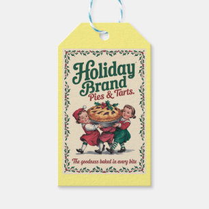 Personalised Vintage Pie and Tart Christmas Gift Tags