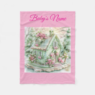 Personalised Vintage Pink Christmas Baby Blanket