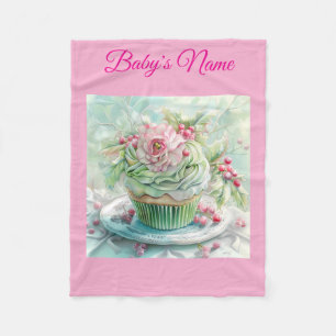 Personalised Vintage Pink Christmas Baby Blanket