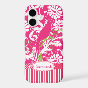 Personalised Vintage Pink Damask Love Bird