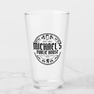 Personalised Vintage Pub Sign Custom Glass Tumbler