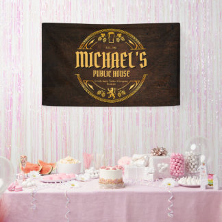 Personalised Vintage Pub Sign Vinyl Banner