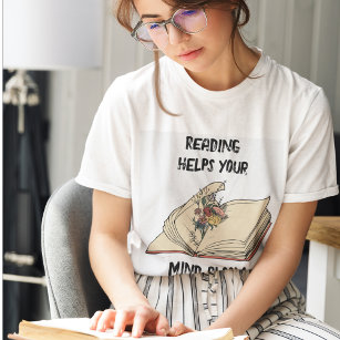 Personalised Vintage Reading Book Wild Flowers T-Shirt