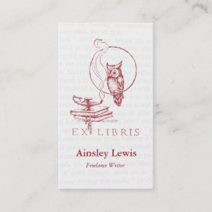 Personalised Vintage Red Owl Collage Business Card