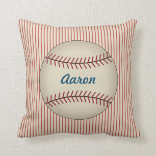 Personalised Vintage Red Sports Baseball Pillow