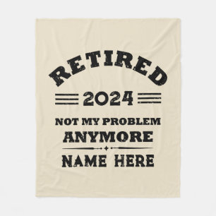 Personalised vintage retirement fleece blanket