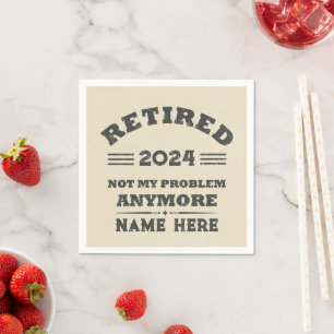 Personalised vintage retirement  napkin