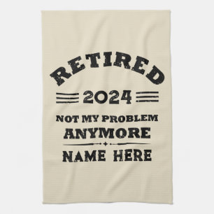 Personalised vintage retirement  tea towel