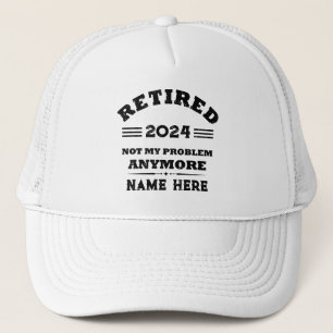 Personalised vintage retirement trucker hat