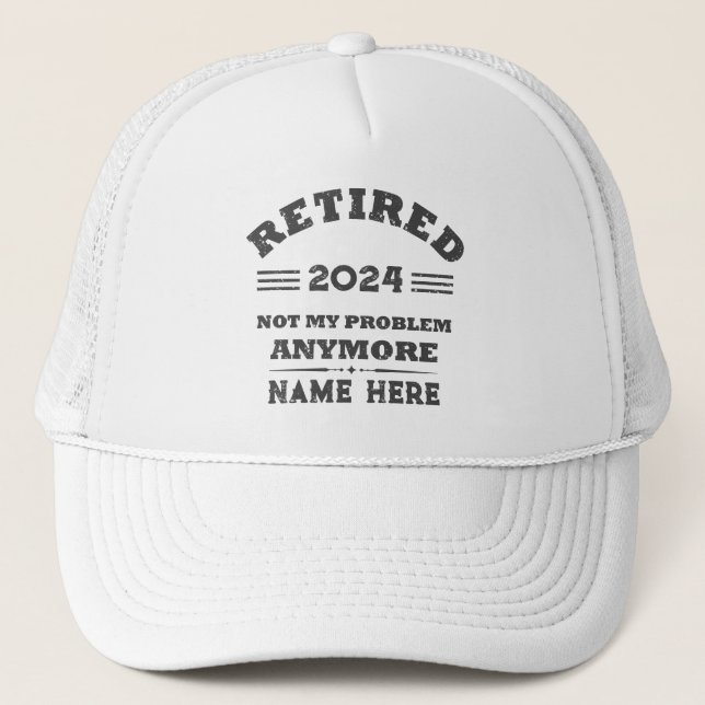 Personalised vintage retirement  trucker hat (Front)