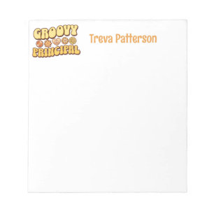 Personalised Vintage Retro Groovy Principal Notepad