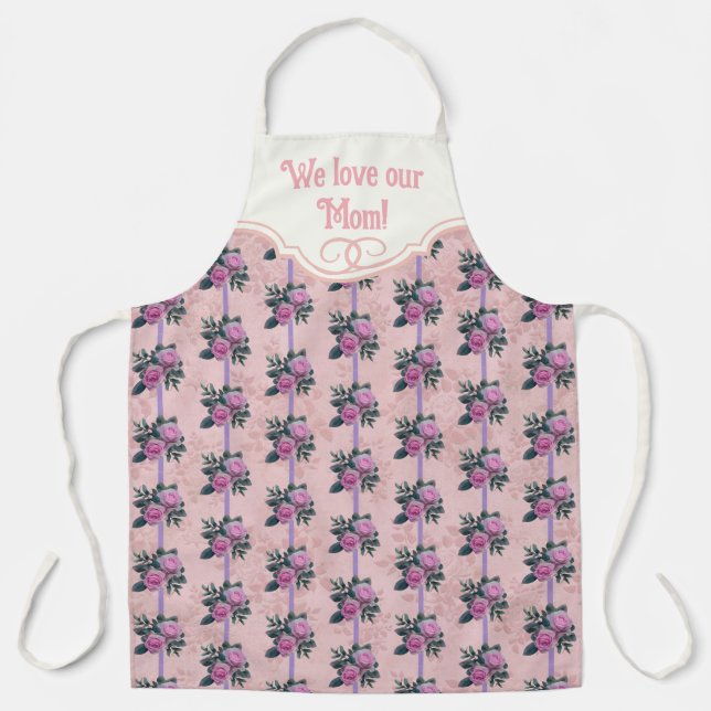Personalised Vintage Roses All-Over Print Apron (Front)