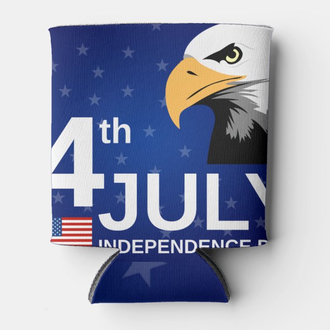 Personalised Vintage Rustic American Flag Can Cool Cooler (Front)