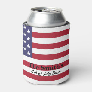 Personalised Vintage Rustic American Flag Can Cooler