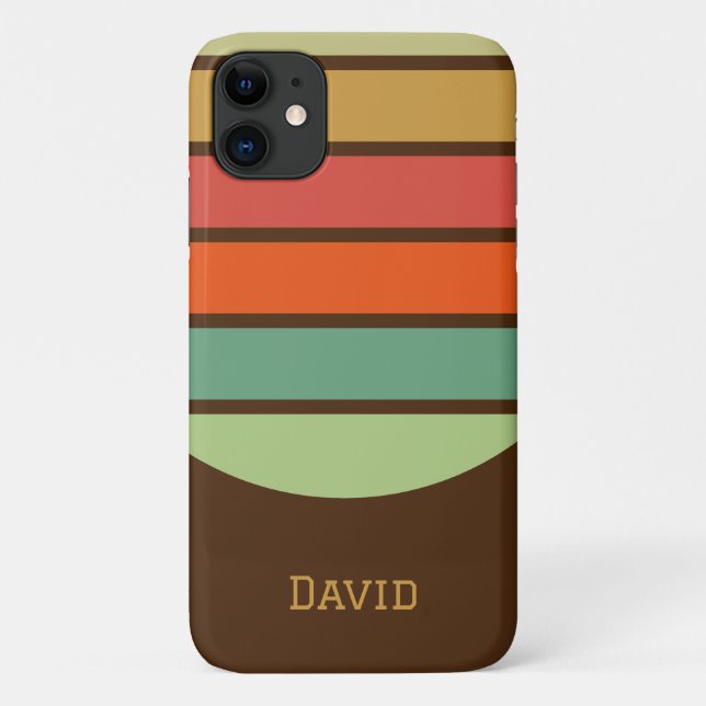 Personalised Vintage Stripes Case-Mate iPhone Case (Back)