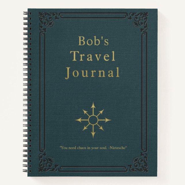 Personalised Vintage Travel Journal (Front)