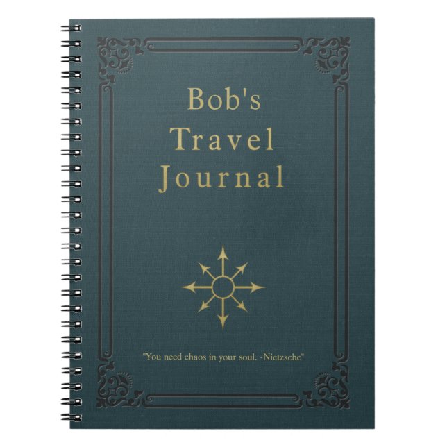 Personalised Vintage Travel Journal (Front)
