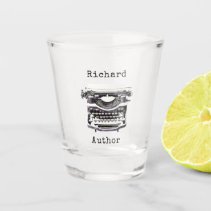 Personalised Vintage Typewriter for Author Writer  Shot Glass