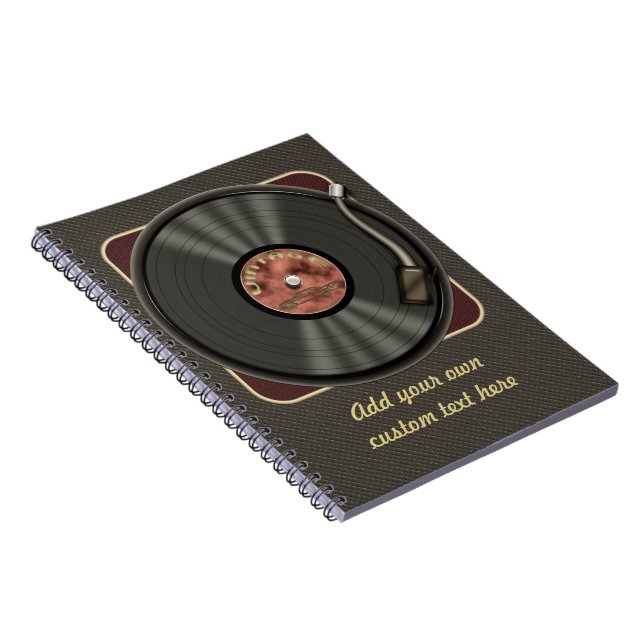 Personalised Vintage Vinyl Record Notebook (Right Side)
