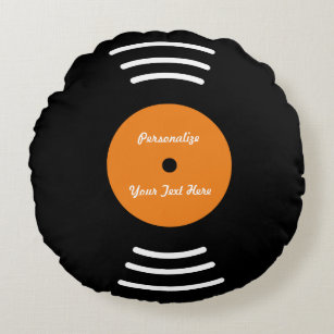 Personalised vinyl music record throw pillow