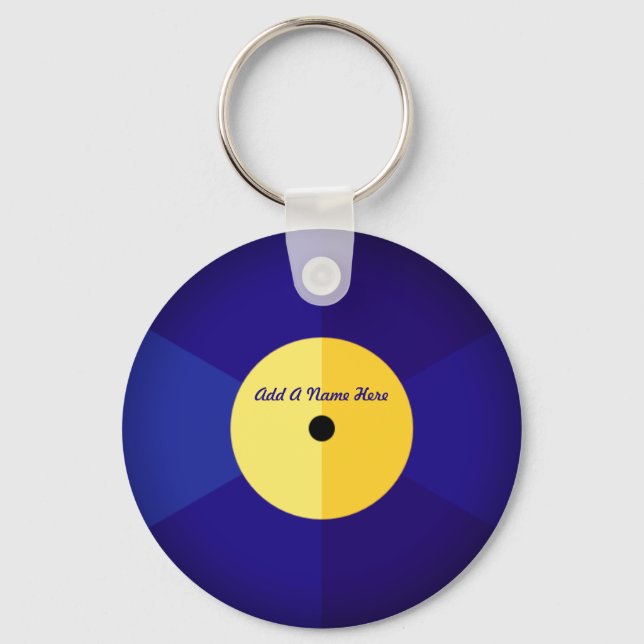 Personalised Vinyl Record Music Key Ring (Front)