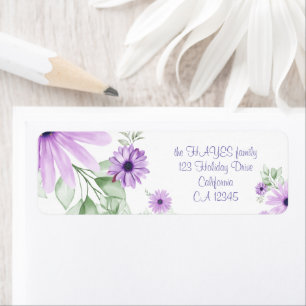 Personalised  Violet Green, Watercolor Flowers
