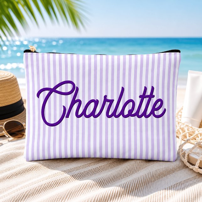 Personalised Violet Lavender Shore Travel Pouch (Creator Uploaded)