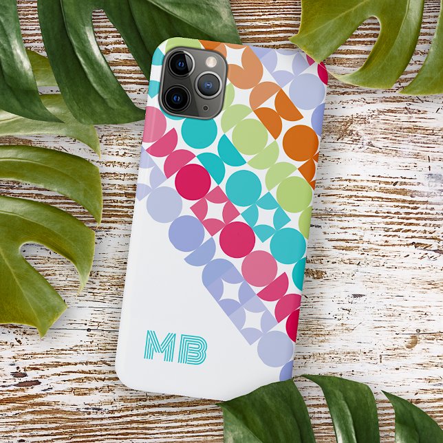 Personalised Violet Pink Aqua Retro Art Pattern Case-Mate iPhone Case (Creator Uploaded)