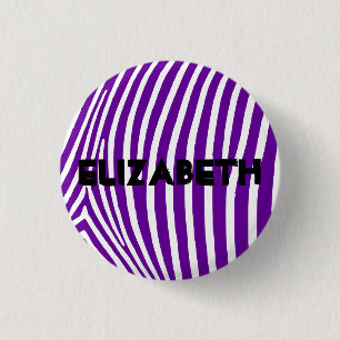 Personalised Violet Purple Zebra Stripes 3 Cm Round Badge