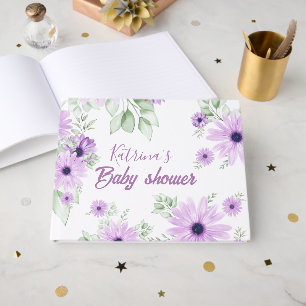 Personalised Violet Watercolor Baby Shower Guest Book