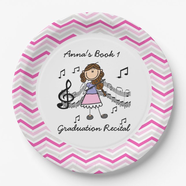 Personalised Violin Player Paper Plates (Front)