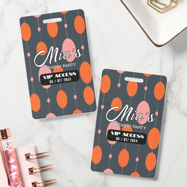 Personalised VIP Birthday Party Access Modern ID Badge (Office)