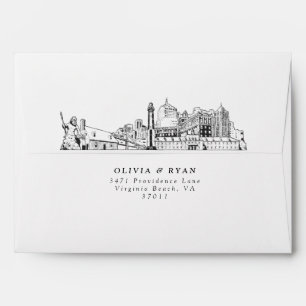Personalised Virginia Beach Sketch Envelope