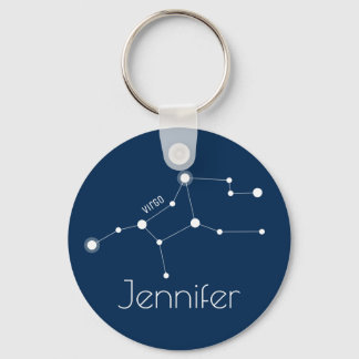 Personalised Virgo Zodiac Constellation Key Ring