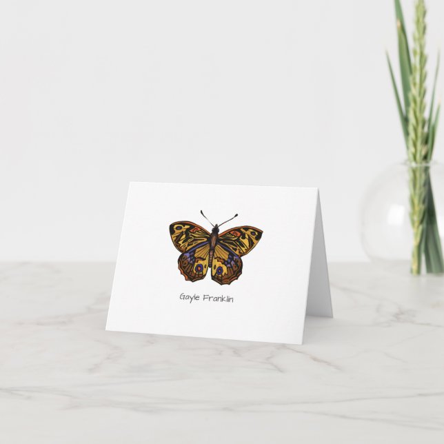Personalised Vivid Gold Butterfly Card (Front)