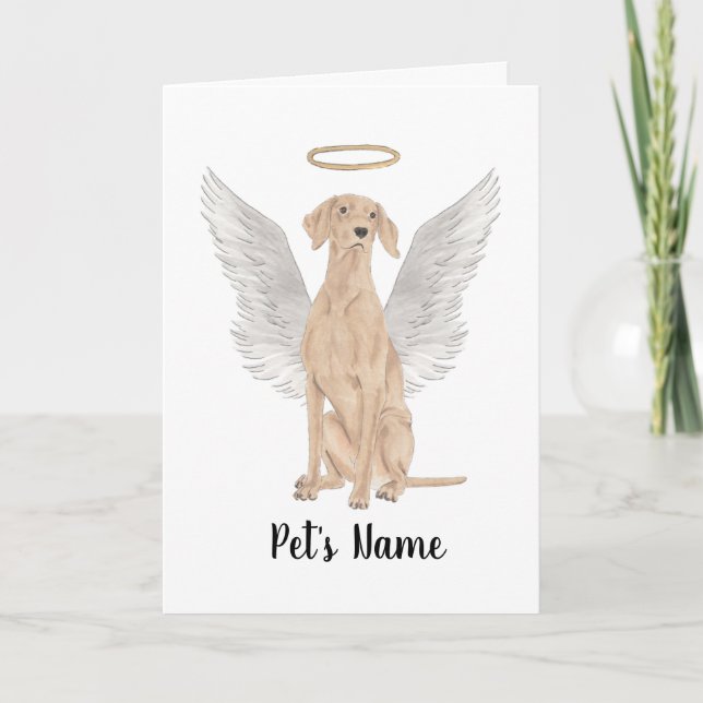Personalised Vizsla Sympathy Memorial Card (Front)